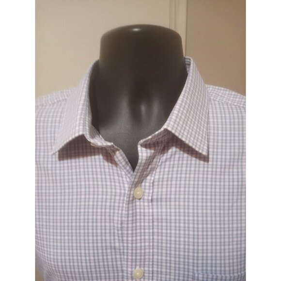 UNTUCKit Men's Shirt Large L Slim Fit Dalton Slim Fit Nylon Elastane Pink Blue - Picture 5 of 11